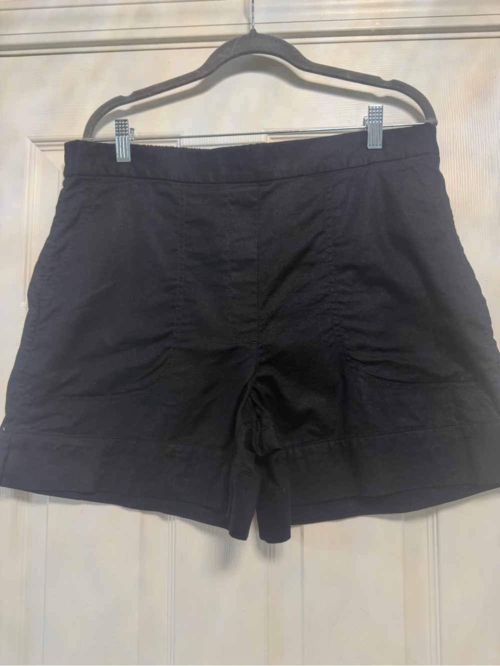 Banana Republic High-Rise Linen-Blend Pull-On Shorts Black Size Large EUC